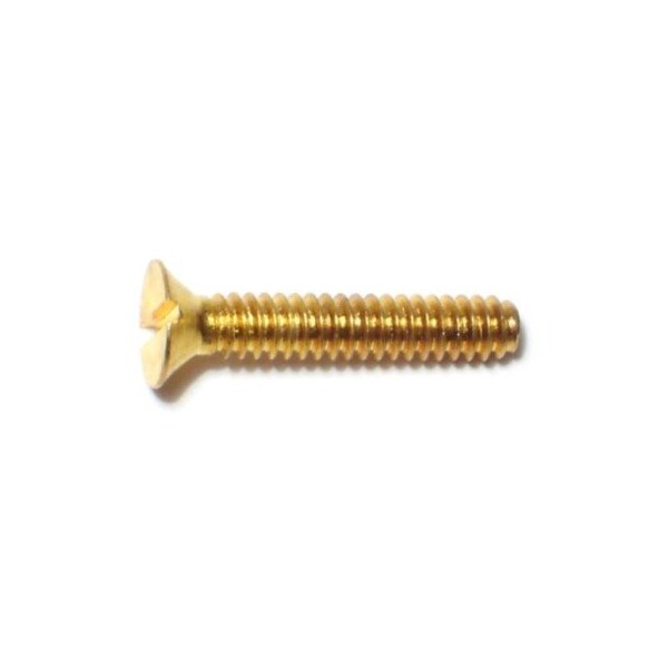 Midwest Fastener #6-32 x 1 in Slotted Flat Machine Screw, Plain Brass, 36 PK 61994 - main